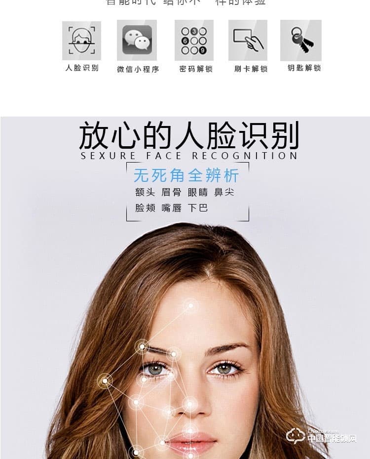 范斯洛克智能鎖 黑色人臉識別智能鎖