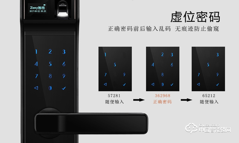 智密智能鎖 經(jīng)典黑小滑蓋指紋鎖 家用防盜密碼鎖F6