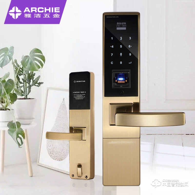 雅潔智能門鎖 AJ2011-02電子鎖防盜大門密碼鎖入戶外鎖