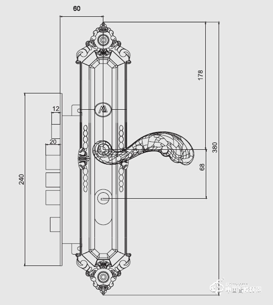 摩力指紋鎖 19C22-C歐式風格智能指紋鎖
