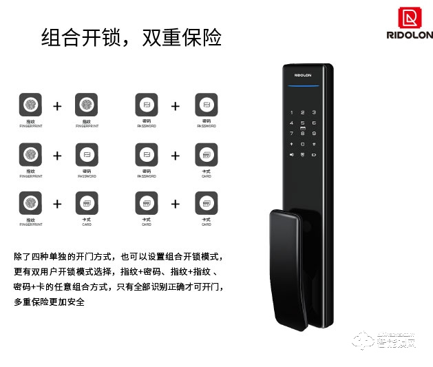 瑞東隆智能鎖 全自動鎖體AI指紋鎖密碼鎖V3
