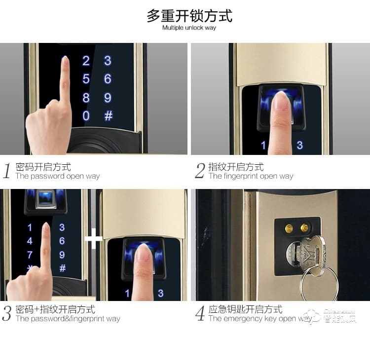 銘港物聯智能鎖 經濟版智能指紋密碼門鎖套餐