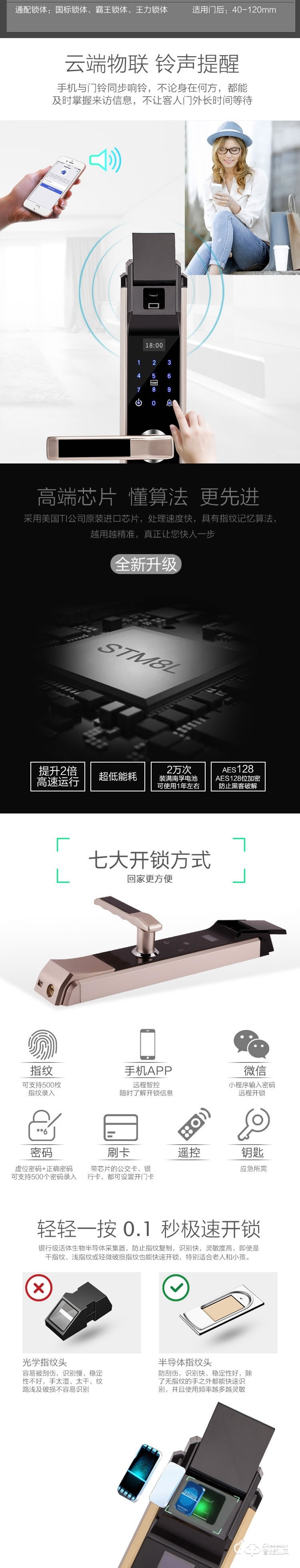 新星智能鎖 B-16感應電子智能鎖大門防盜指紋密碼鎖