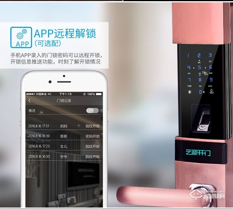 芝麻開門智能鎖 家用智能指紋鎖防盜門電子門木門電子密碼鎖
