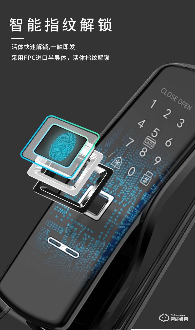 美利保指紋鎖 M900電子門鎖手機遠程鎖