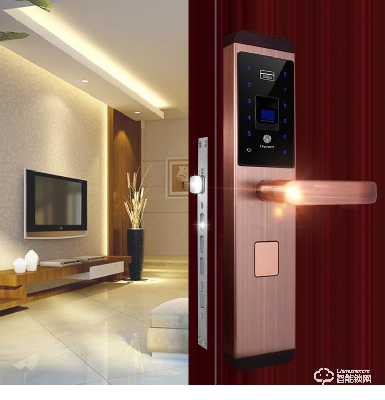 安諾斯智能鎖 指紋密碼刷卡鑰匙門鎖ANS6603