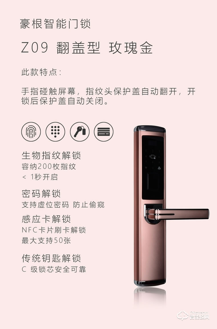 羅達克智能鎖 Z-09指紋密碼鎖