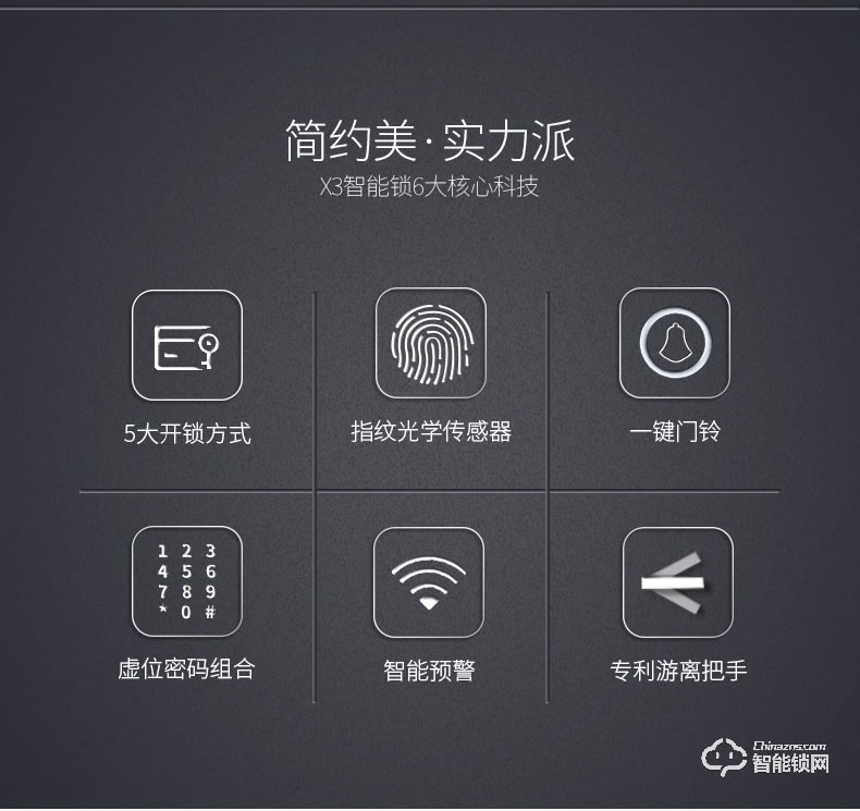 惠氏智能鎖 X3防盜門密碼鎖大門鎖感應鎖