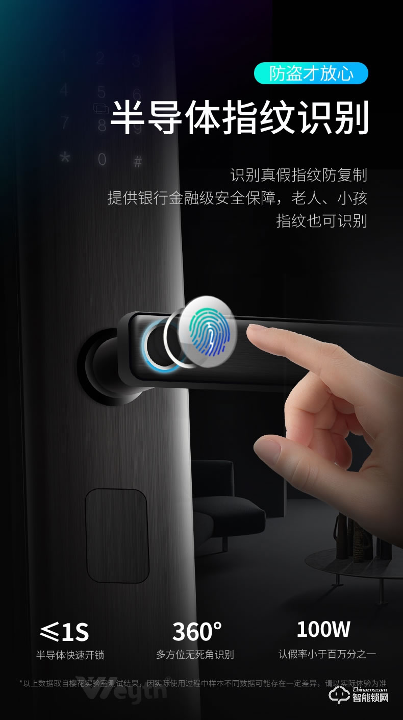 惠氏智能鎖 H18智能指紋鎖家用防盜門鎖