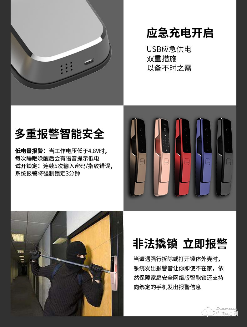 長(zhǎng)虹智能鎖 Q1家用防盜門電子密碼鎖