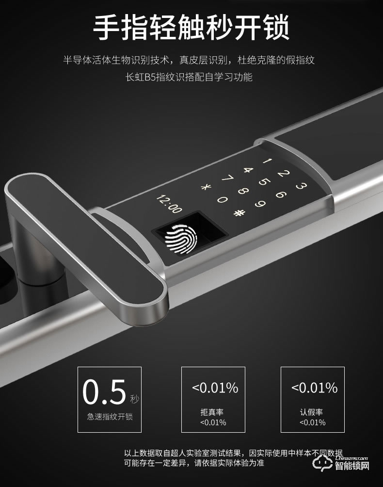 長虹智能鎖 B5指紋鎖家用防盜門密碼鎖