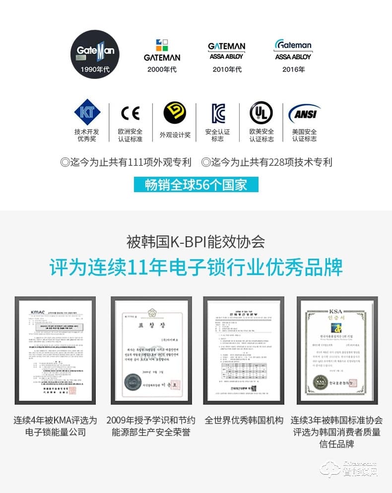 蓋德曼指紋鎖 B360家用防盜智能密碼鎖