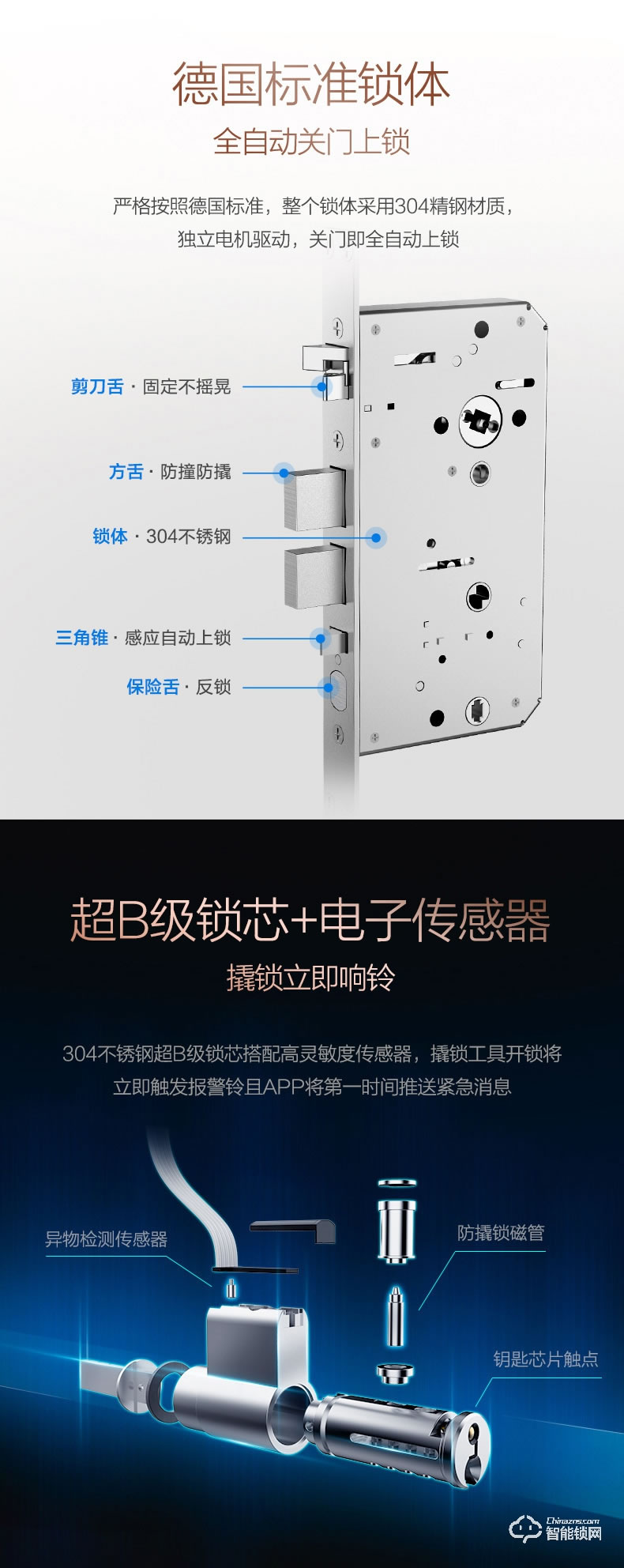 360智能鎖 S1指紋解鎖家用防盜門智能門鎖