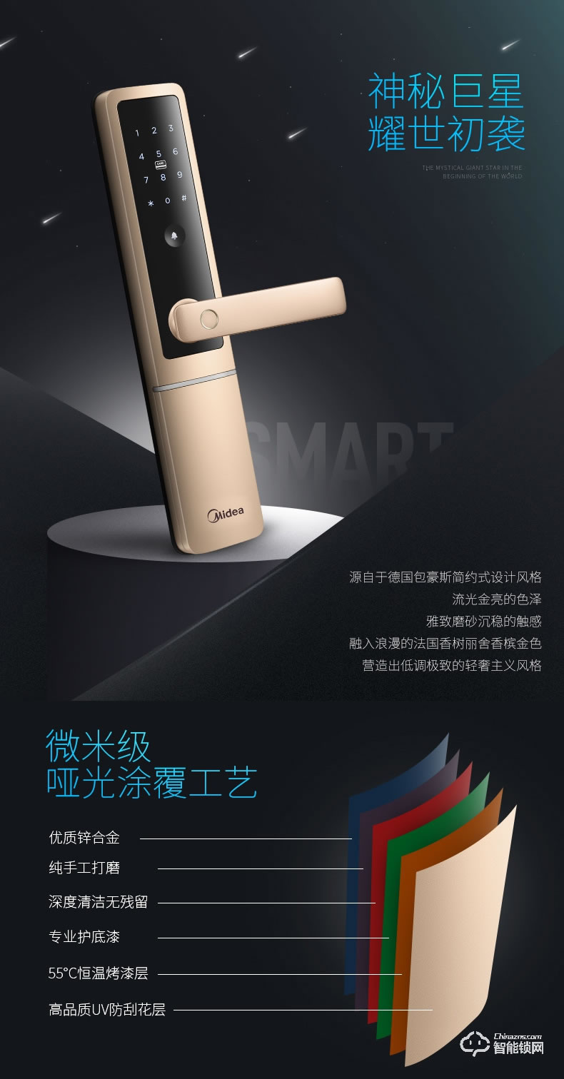 美的指紋鎖 瑞典FPC半導體電子鎖