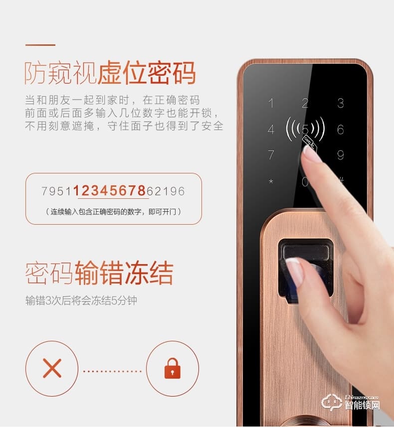 美的指紋鎖 家用防盜門(mén)感應(yīng)鎖密碼鎖