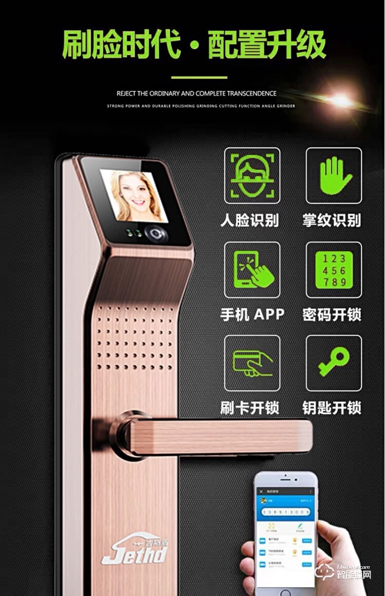 吉斯盾智能鎖 LZ-R100面部識(shí)別掌紋識(shí)別紅外智能鎖