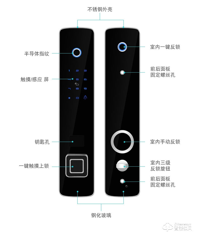五優家家指紋鎖 家用防盜門鎖智能鎖