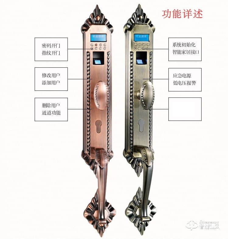 中霸智能鎖 B67指紋密碼鎖 別墅智能門鎖