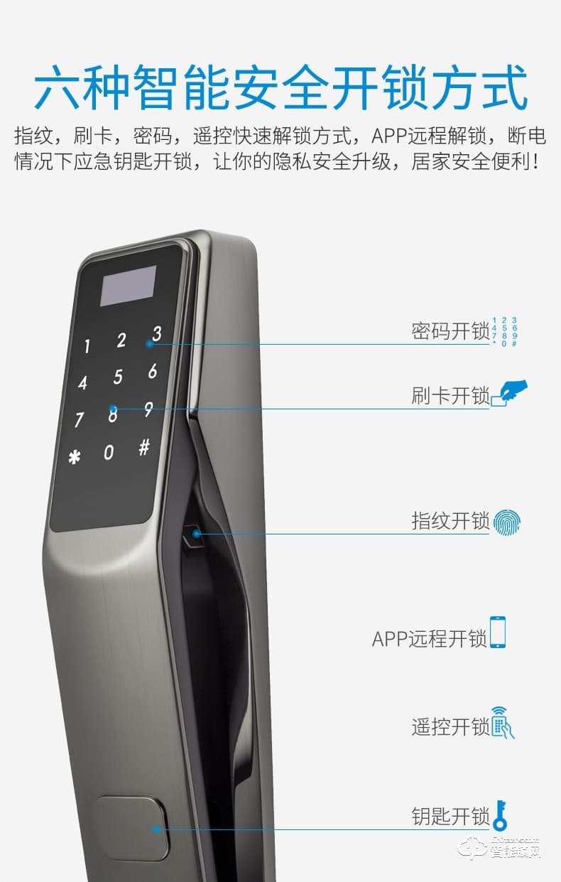 眾家安指紋鎖 家用智能鎖電子密碼鎖