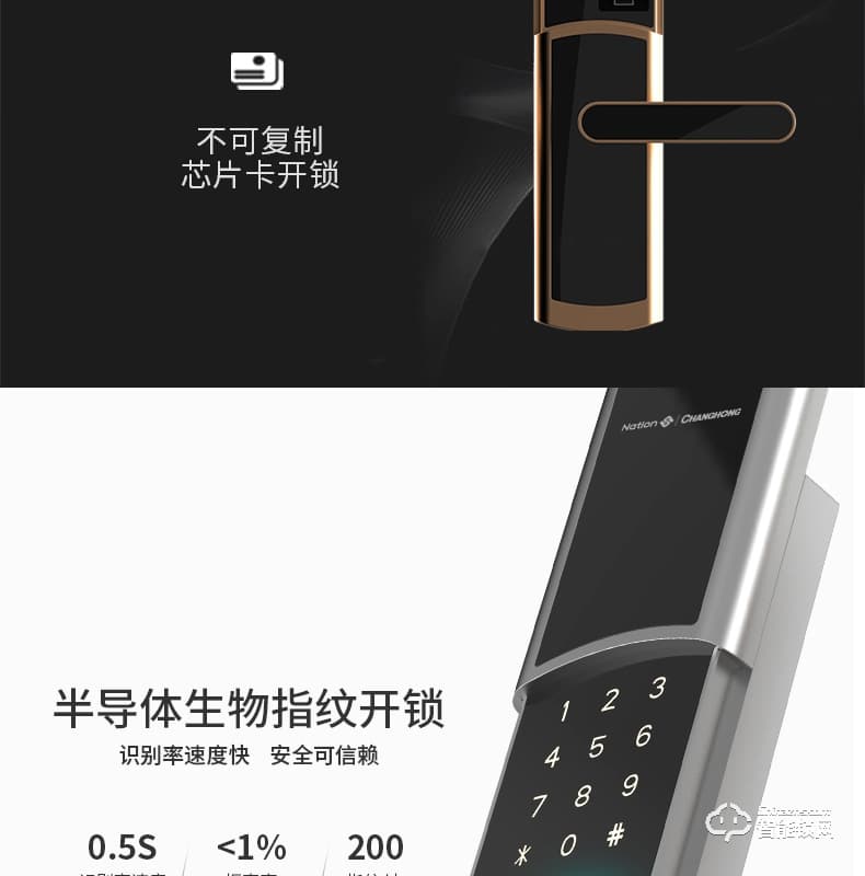 國民安全智能鎖 V5虛位密碼鎖家用指紋鎖