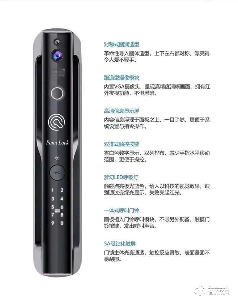 Point Lock智能鎖 全自動(dòng)貓眼遠(yuǎn)程可視對(duì)講鎖
