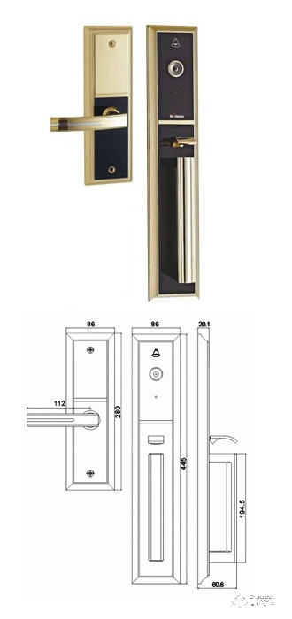皇鼎智能鎖 DH-6601-F-BNPVD 電子指紋拉手鎖