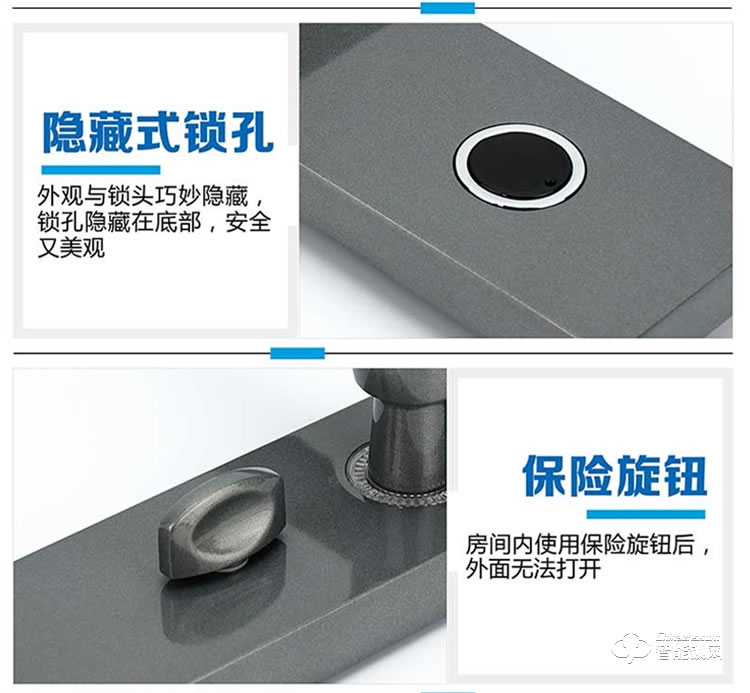 居頂指紋鎖 酒店鎖隱藏鎖孔賓館電子鎖