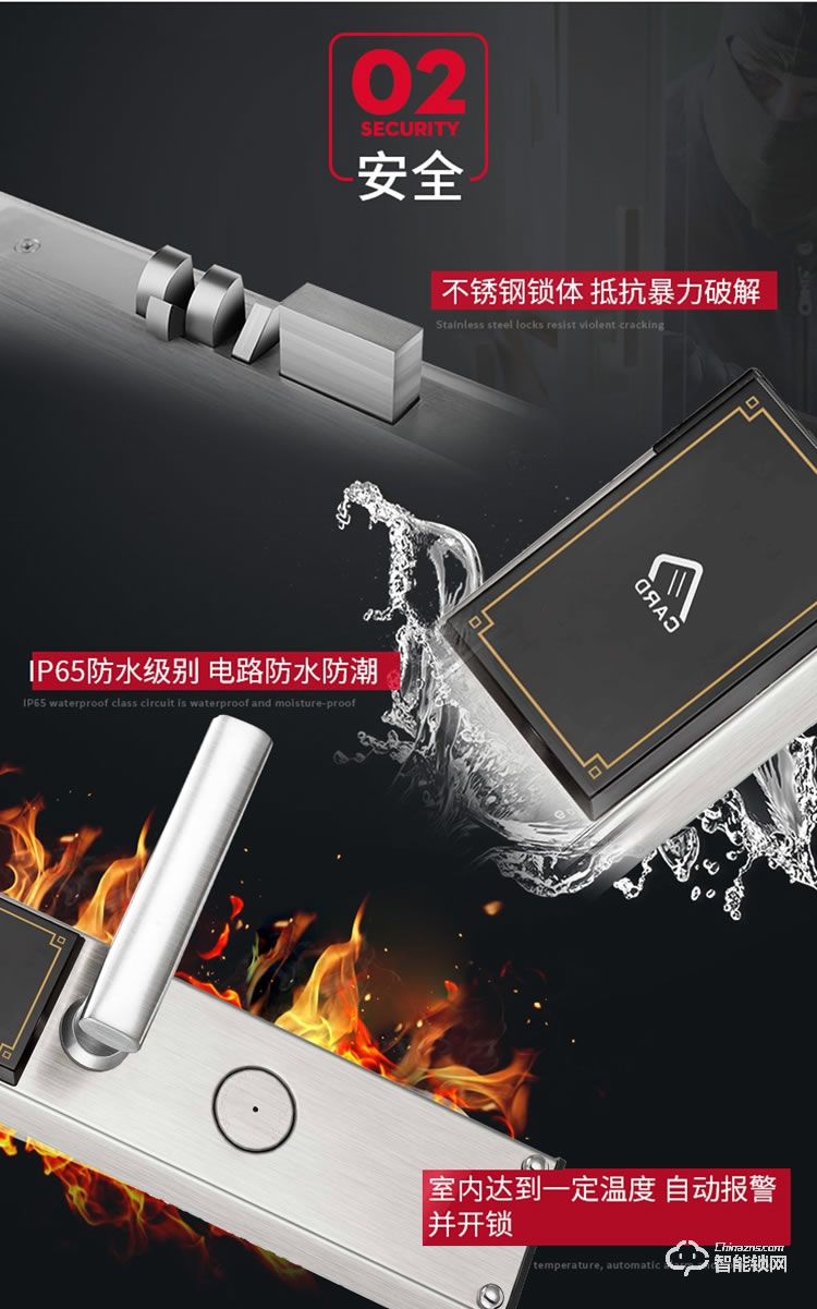 居頂指紋鎖 公寓出租電子感應IC卡磁卡鎖