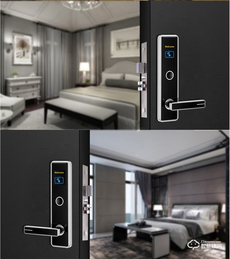 居頂指紋鎖 智能電子感應鎖賓館IC卡磁卡鎖