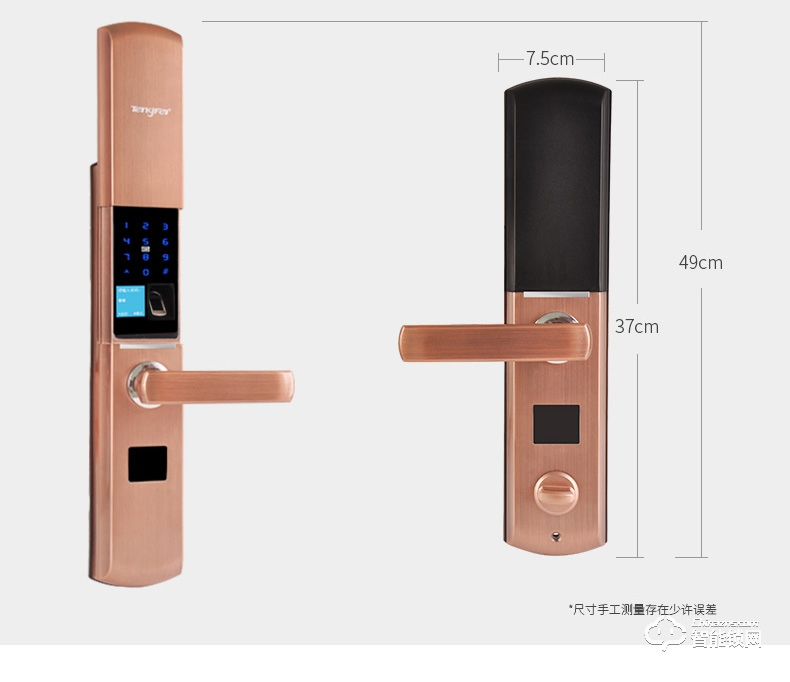 騰飛指紋鎖 家用推拉式防盜門鎖智能門鎖滑蓋鎖