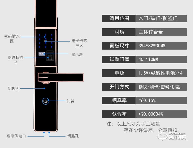 騰飛指紋鎖 家用辦公室內(nèi)臥室房門大門電子防盜門鎖