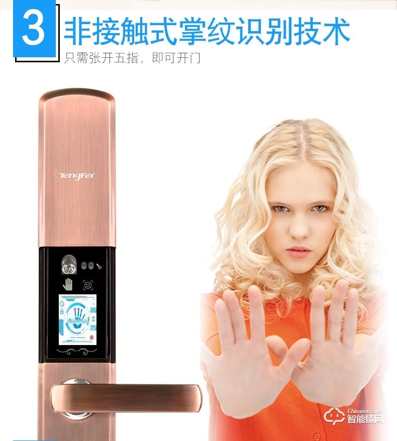 騰飛指紋鎖 智能人臉識(shí)別家用防盜門密碼鎖