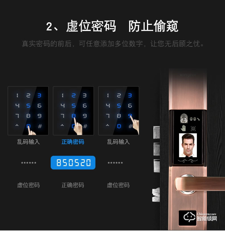 騰飛指紋鎖 智能人臉識(shí)別家用防盜門密碼鎖