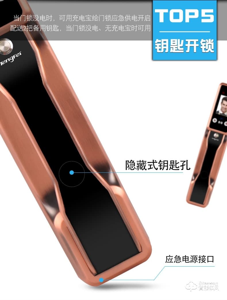 騰飛指紋鎖 全自動人臉識別鎖家用防盜門鎖