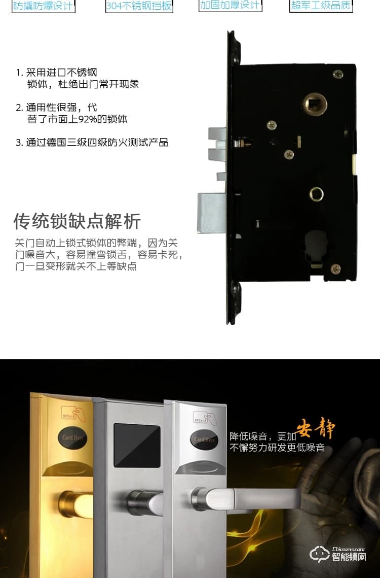 錦豫智能鎖 公寓賓館鎖磁卡智能刷卡門鎖