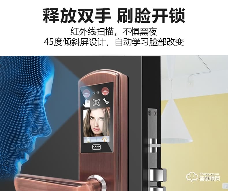 安久和智能鎖 人臉識別鎖家用防盜門掌紋識別鎖