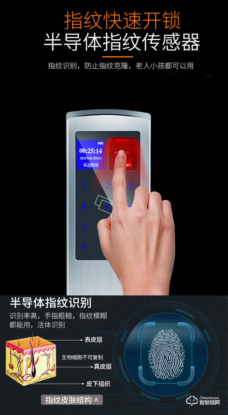 安久和智能鎖 防盜門鎖通用智能門鎖感應刷卡鎖密碼鎖