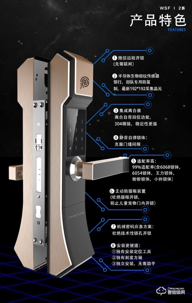 攬搏挽智能鎖 LBW7雙密碼智能鎖
