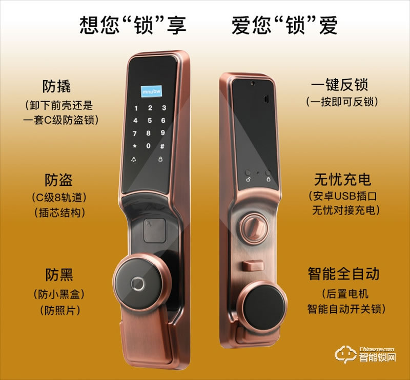 紋盾美智能鎖 A361全自動(dòng)智能鎖