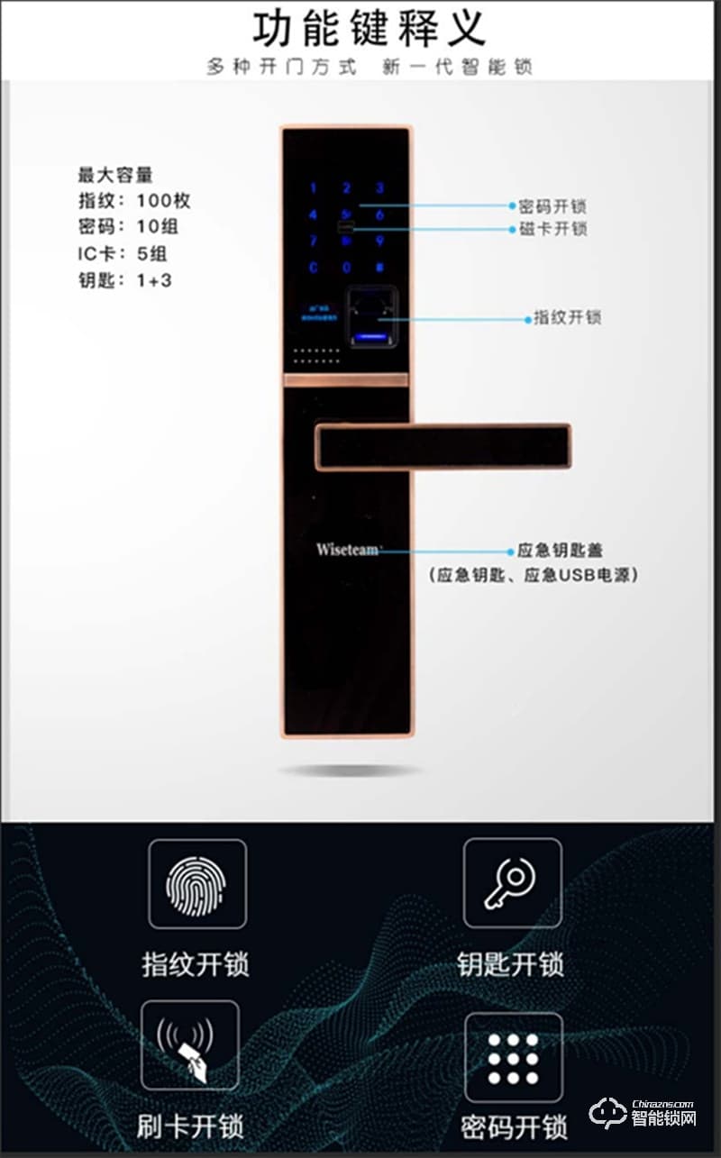 紋盾美智能鎖  D6X現代簡約智能鎖