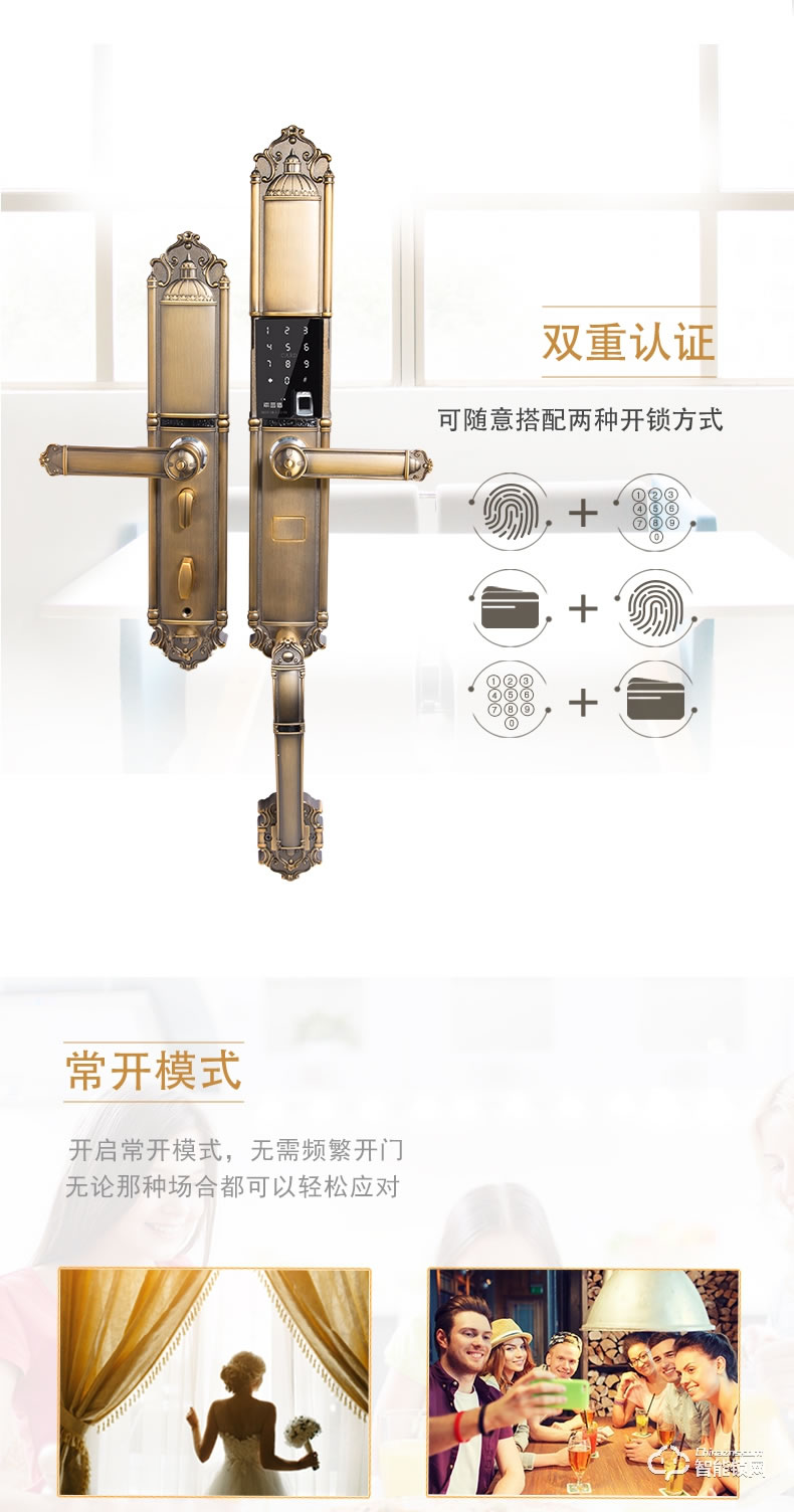 索普頓指紋鎖 S12別墅大門密碼磁卡感應(yīng)智能鎖