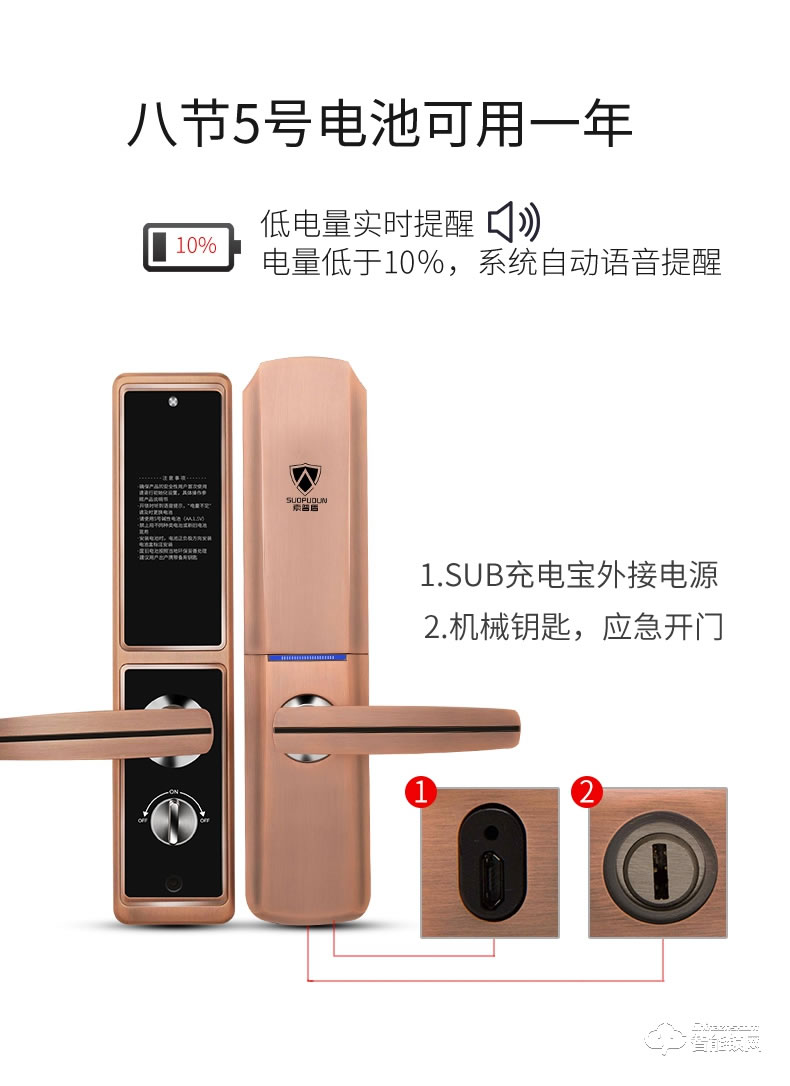 索普盾指紋鎖 S15防盜大門鎖密碼感應智能鎖