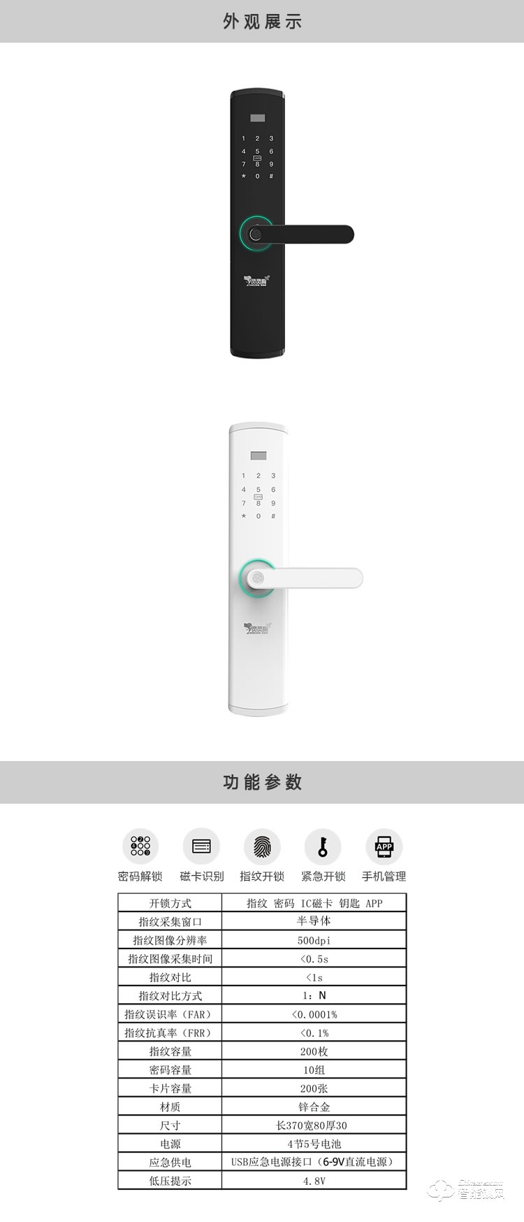 靈靈狗智能鎖 B-708家用木門用防盜智能鎖