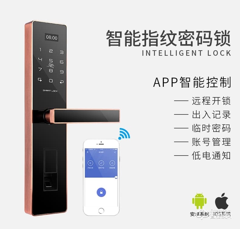 佳寶麗智能鎖 防盜門電子密碼遙控刷卡鎖