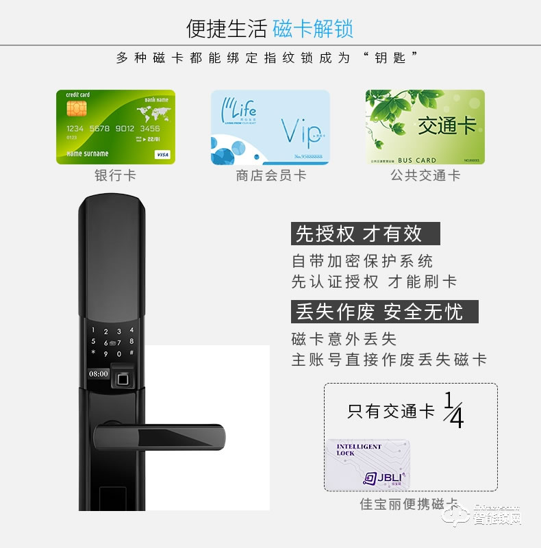 佳寶麗智能鎖 電子指紋鎖家用防盜門入戶鎖