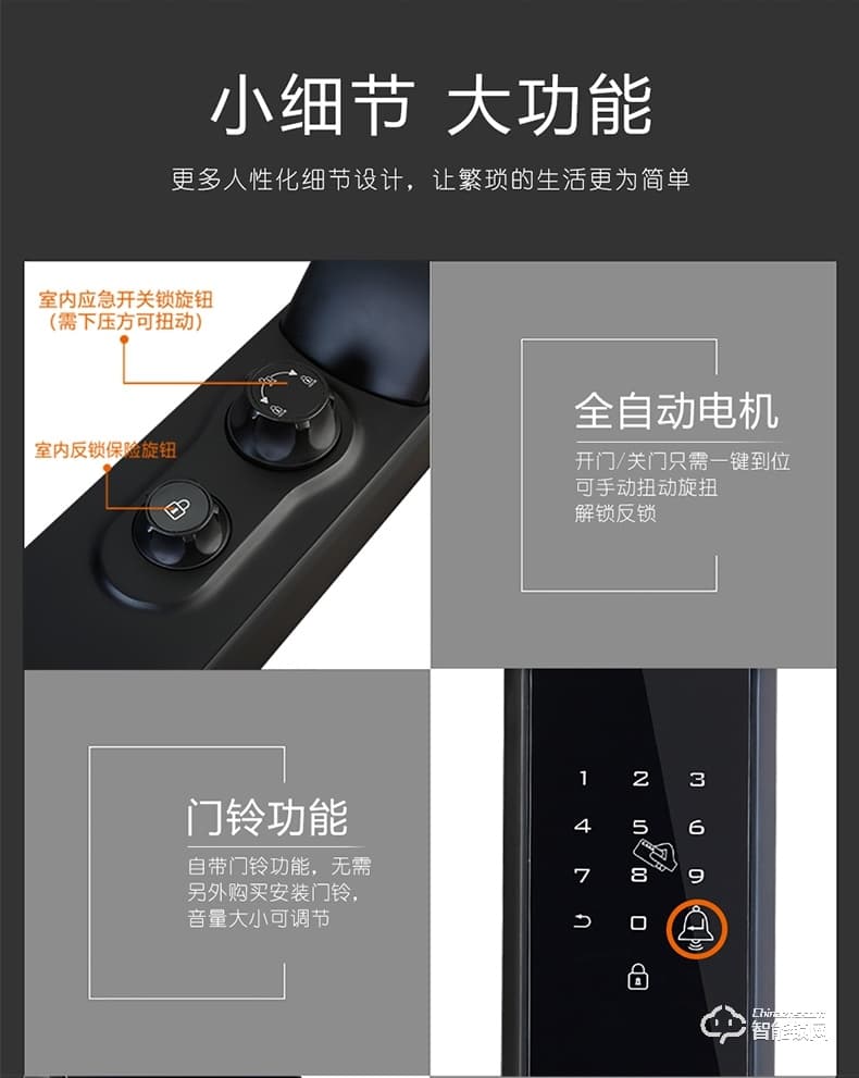 德利智能鎖 全自動(dòng)指紋鎖電子刷卡門(mén)鎖