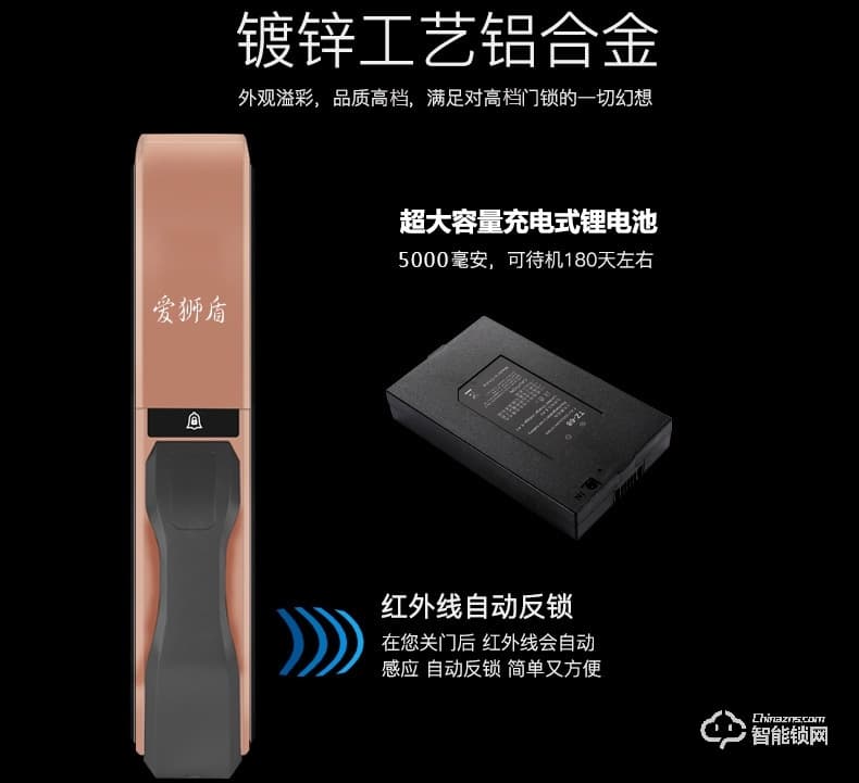 愛獅盾智能鎖 ASD-F1家用防盜門玻璃門密碼鎖