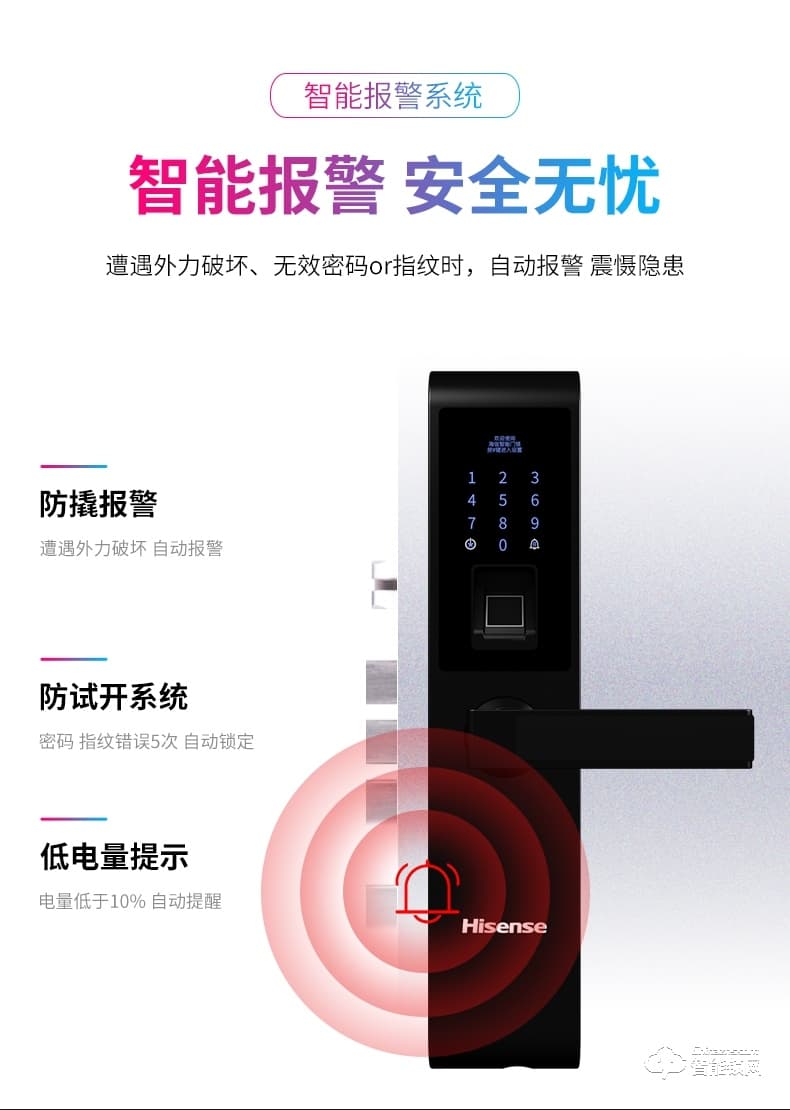 海信智能鎖 E3C指紋鎖智能鎖家用防盜門遠程密碼鎖
