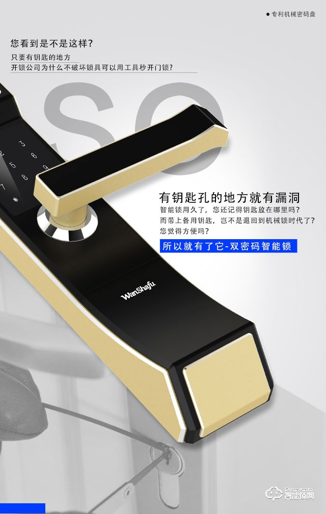 萬(wàn)廈福智能鎖 F7雙密碼智能鎖