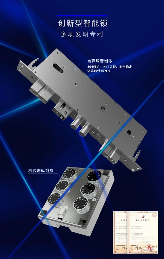 萬(wàn)廈福智能鎖 F7雙密碼智能鎖